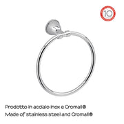 Porta asciugamani ad anello in Acciaio Inox Genziana di Gedy - Cromato by CeramicStore | Lo specialista del tuo bagno