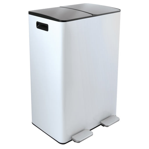 Pattumiera a pedale modello Aliya 2x 30 Lt. colore bianco opaco