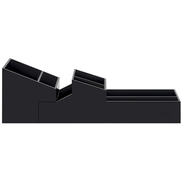 Contenitore doppio vano portaoggetti singoli abs modello Skyline di colore nero by CeramicStore | Lo specialista del tuo bagno