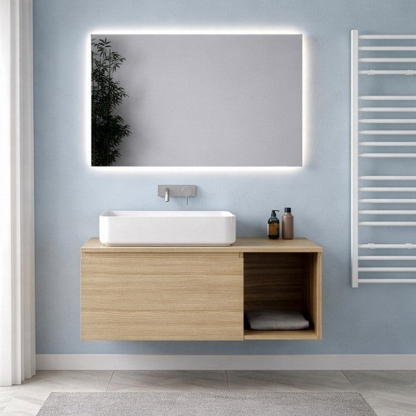 Lavabo da appoggio in ceramica bianca BathCore modello AGUA60