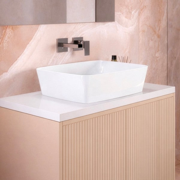 Lavabo da appoggio 49,5X37,5 in ceramica bianca BathCore modello Elara 50
