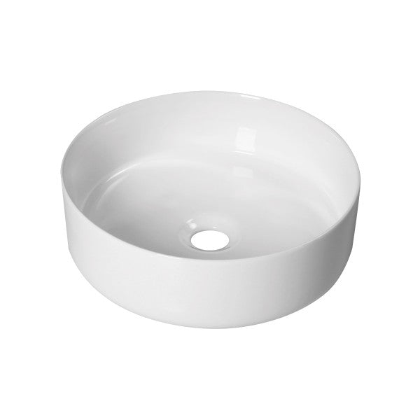 Lavabo da appoggio tondo diametro 36 cm in ceramica bianca BathCore modello Lumen 36