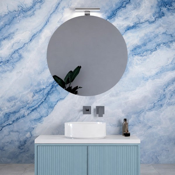 Lavabo da appoggio tondo diametro 36 cm in ceramica bianca BathCore modello Lumen 36
