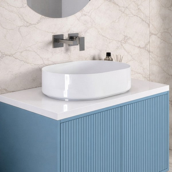 Lavabo da appoggio 50x37 in ceramica bianca BathCore modello Nova50