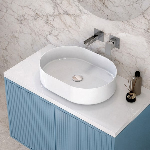 Lavabo da appoggio 50x37 in ceramica bianca BathCore modello Nova50