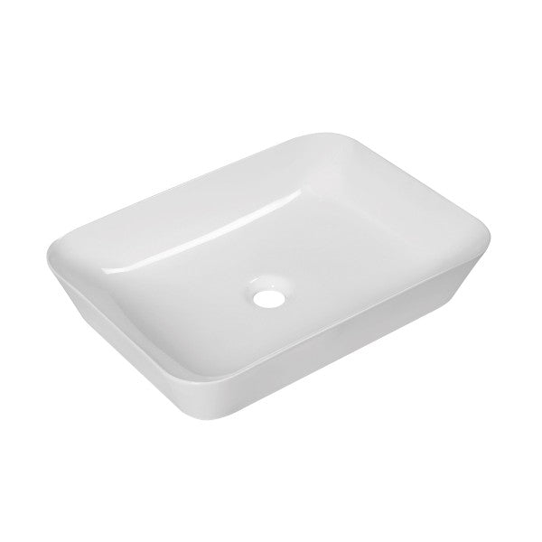 Lavabo da appoggio 54x40 in ceramica bianca BathCore modello ROS55