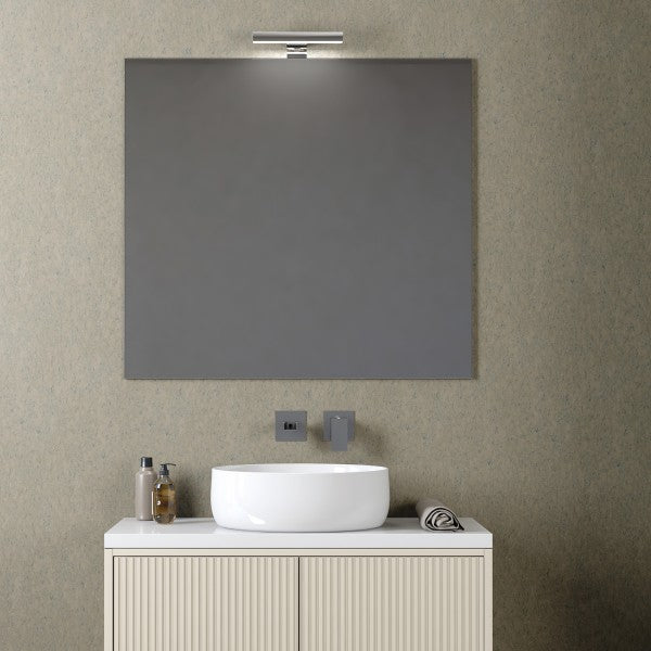 Lavabo da appoggio in ceramica bianca lucida modello Zara diametro 40 cm e bordo sottile