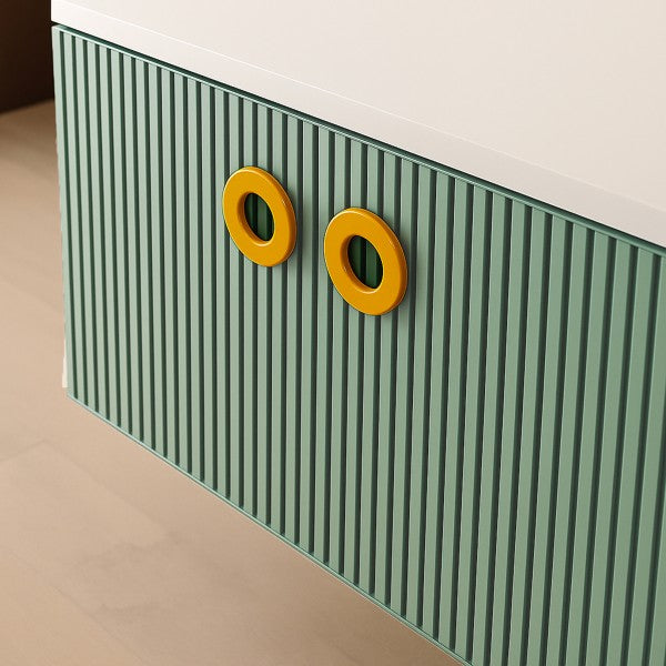 Mobile Bagno sospeso 90 cm  Cubi&Co con specchio e top per lavabo d'appoggio Verde Salvia  MARGOT