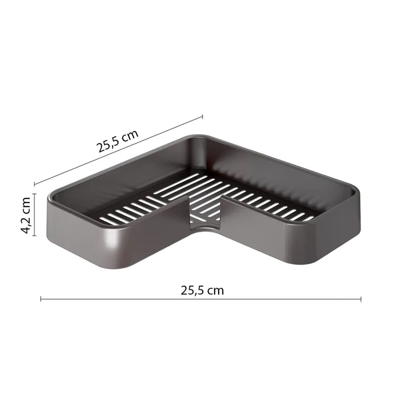 Portaoggetti angolare per doccia in Acciaio AISI 304 Gedy linea Il Giglio - Finitura Gun Metal