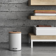 Porta rifiuti 3 litri modello Kenta in bambu'/bianco by CeramicStore | Lo specialista del tuo bagno