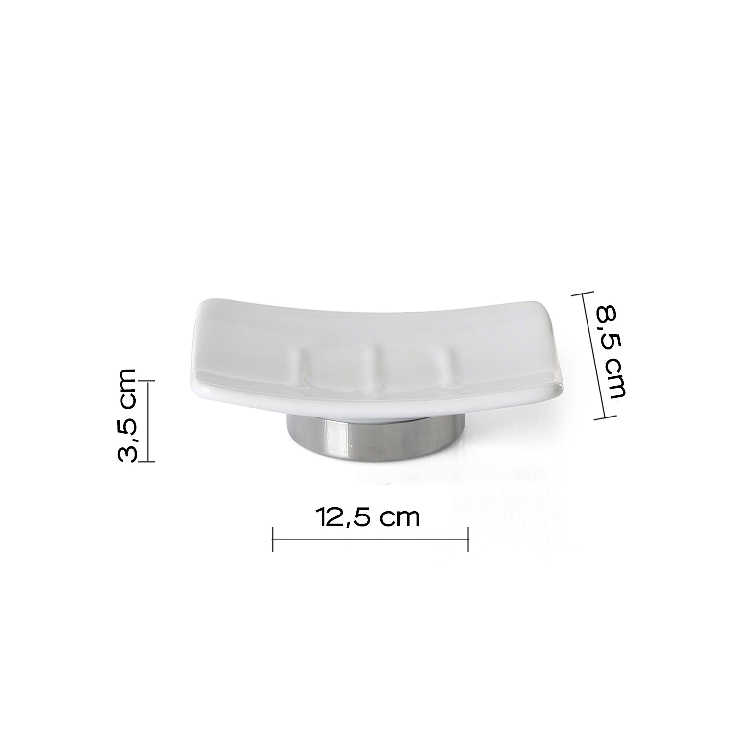 Portasapone in ceramica e Acciaio Inox Gedy serie Petunia - Bianco