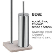 Piantana portarotolo e porta scopino Artà¹ di Gedy - Beige