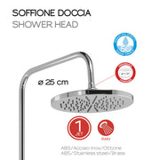 Colonna doccia con soffione 25 cm e doccetta modello Star 00 di Gedy - Cromato by CeramicStore | Lo specialista del tuo bagno