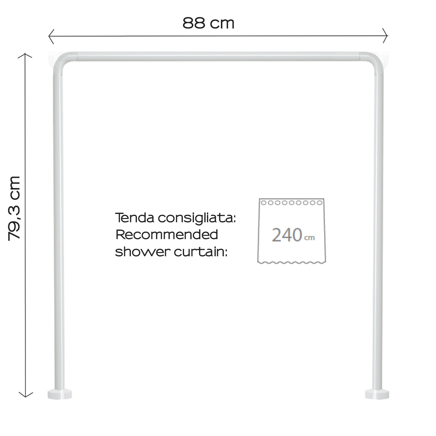 Asta doccia angolare in Alluminio 80x80x80 cm di Gedy - Bianco by CeramicStore | Lo specialista del tuo bagno