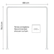 Asta doccia angolare in Alluminio 80x80x80 cm di Gedy - Bianco by CeramicStore | Lo specialista del tuo bagno