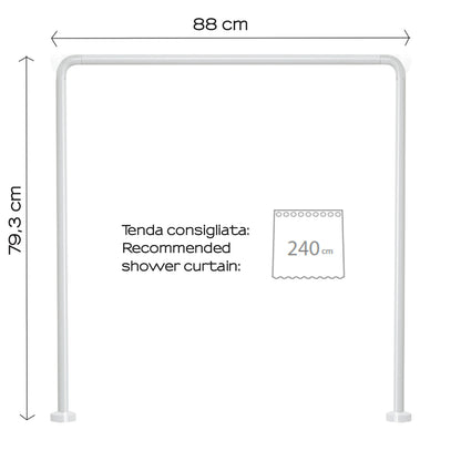 Asta doccia angolare in Alluminio 80x80x80 cm di Gedy - Bianco by CeramicStore | Lo specialista del tuo bagno