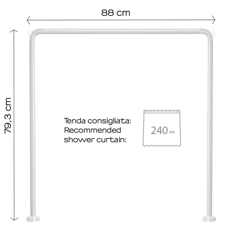 Asta doccia angolare in Alluminio 80x80x80 cm di Gedy - Bianco by CeramicStore | Lo specialista del tuo bagno