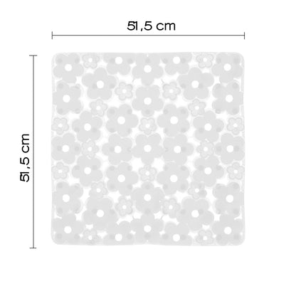 Tappeto antiscivolo doccia 53x53 in PVC modello Margherita di Gedy - Trasparente by CeramicStore | Lo specialista del tuo bagno