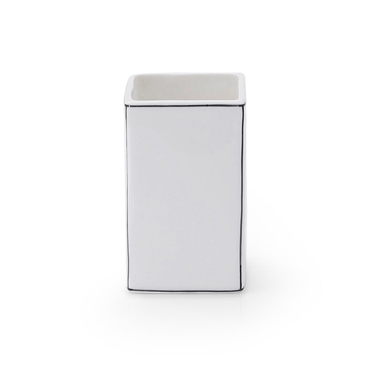 Portaspazzolini in ceramica Gedy serie Lucrezia - Bianco