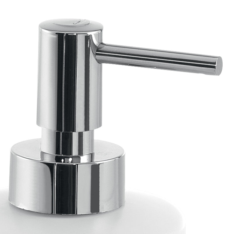 Dosasapone in ceramica e sughero con erogatore cromato Gedy serie Ilary - Bianco