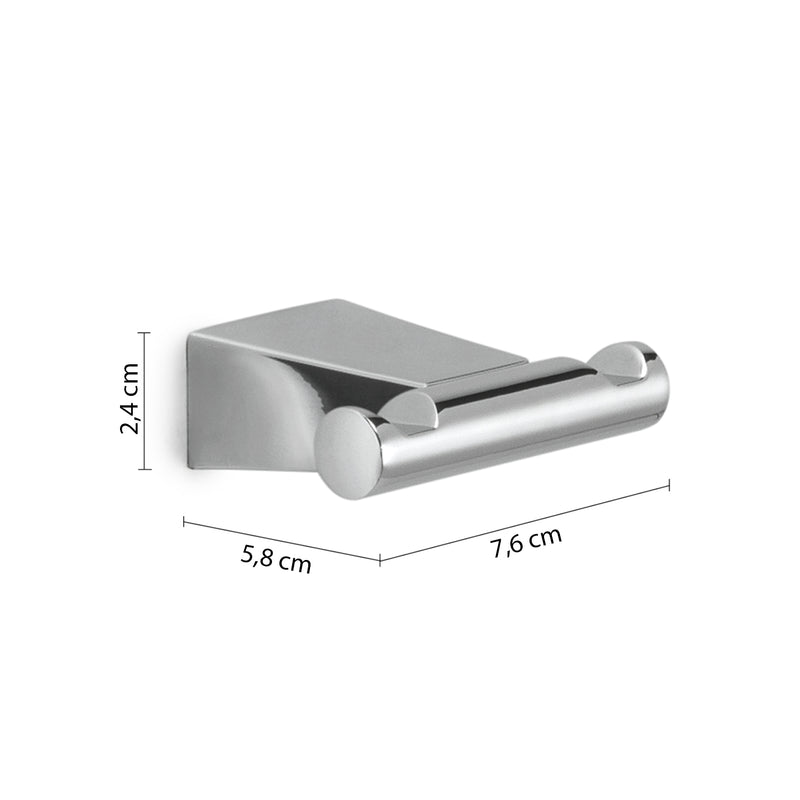 Appendiabiti doppio a parete in Acciaio Inox Gedy serie Tonale - Cromato by CeramicStore | Lo specialista del tuo bagno