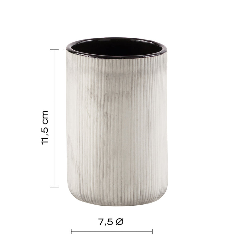 Portasapazzolini in ceramica Gedy serie Naomi - Grigio