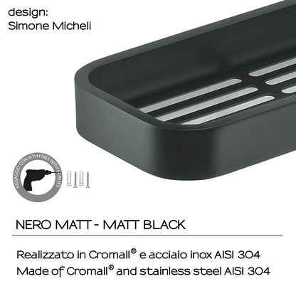 Portaoggetti doccia Rettangolare Outline in Acciaio Inox AISI 304 di Gedy - Nero Matt by CeramicStore | Lo specialista del tuo bagno