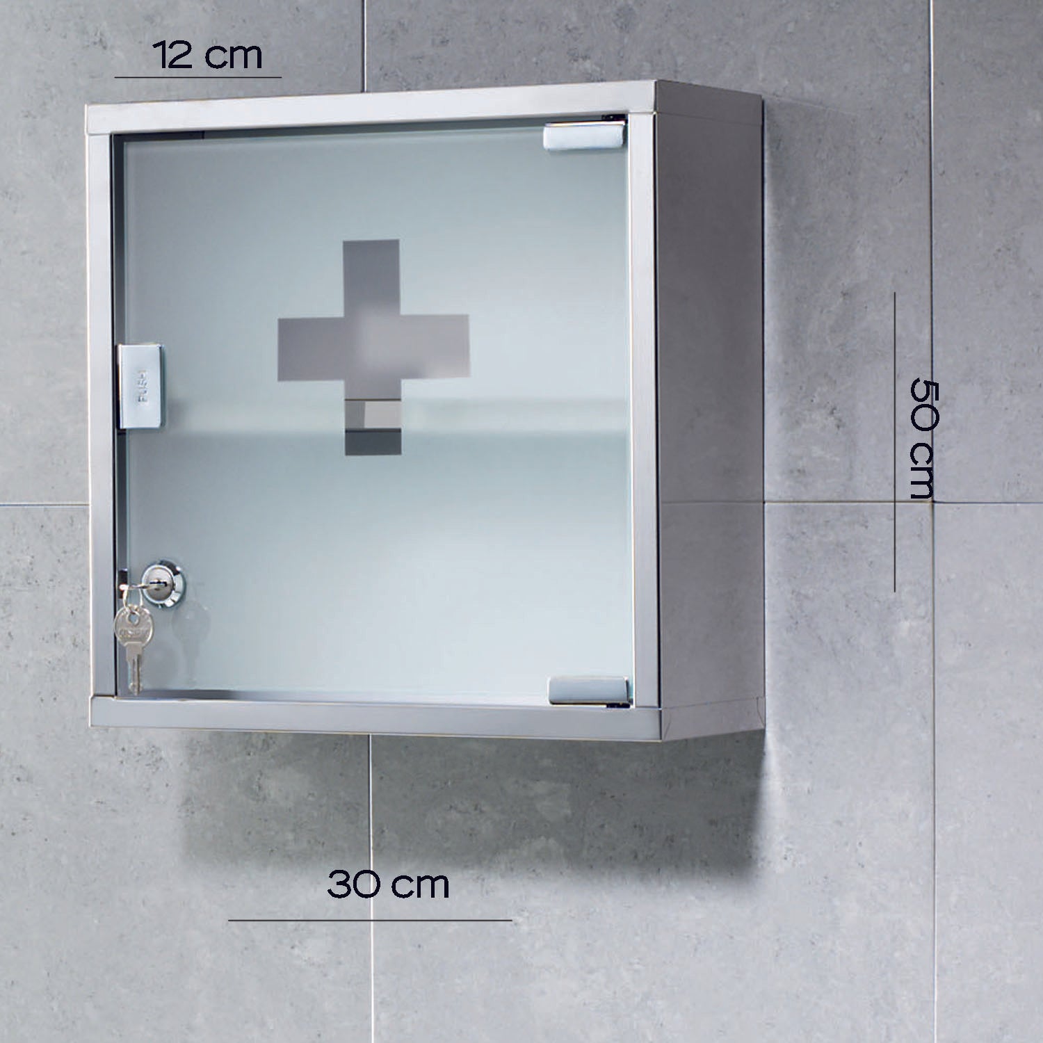 Gedy Joker Armadietto Farmacia 30x30 - Serratura Inox Vetro by CeramicStore | Lo specialista del tuo bagno