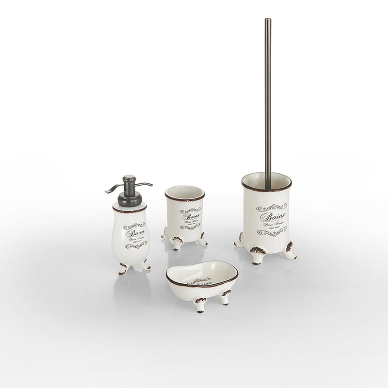 Scopino in ceramica con ciuffo in setole Gedy serie Amelie - Bianco by CeramicStore | Lo specialista del tuo bagno