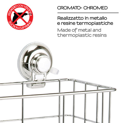 Portaoggetti rettangolare doccia in filo di Gedy serie Hot - Cromato by CeramicStore | Lo specialista del tuo bagno