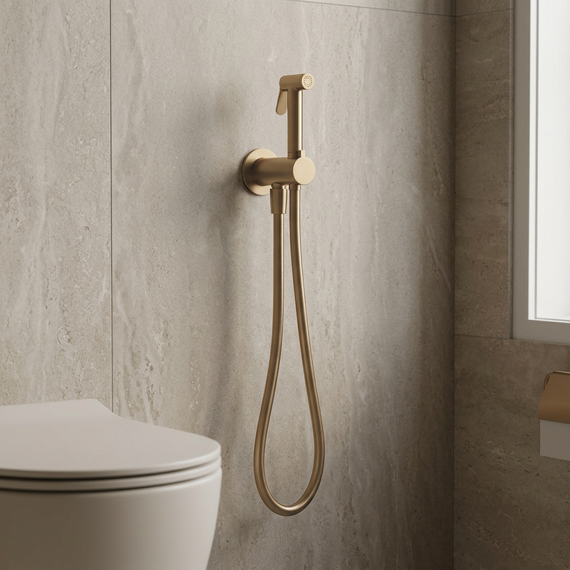 Idroscopino con miscelatore in ottone BathCore - Oro Etrusco