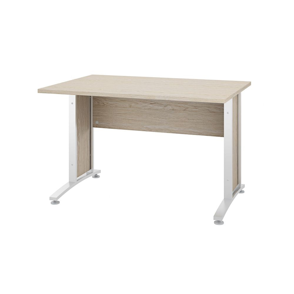 Scrivania modello Prima in truciolare rivestito in melaminico L. 120 - Bianco/Quercia by CeramicStore | Lo specialista del tuo bagno