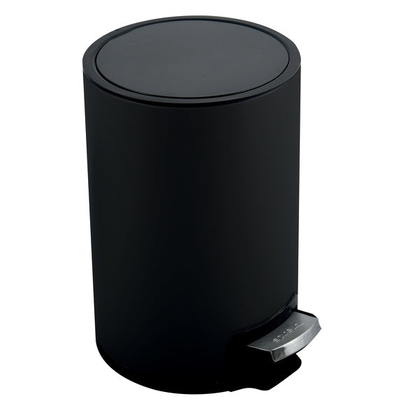 Pattumiera a pedale da 5L modello Riku in Acciaio Inox - Nero Opaco by CeramicStore | Lo specialista del tuo bagno