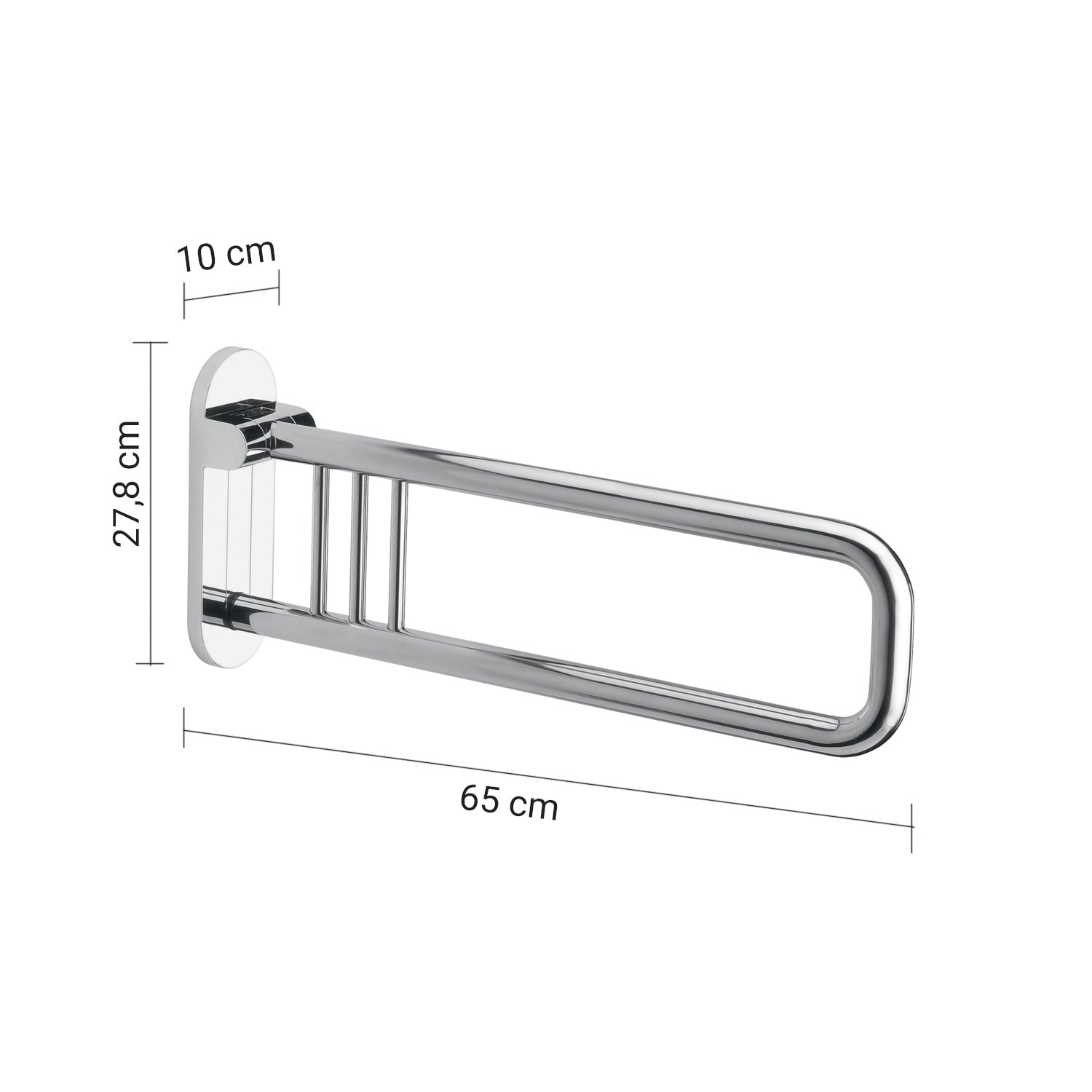 Appoggio ribaltabile da 65 cm modello Prima Classe di Gedy - Cromato by CeramicStore | Lo specialista del tuo bagno