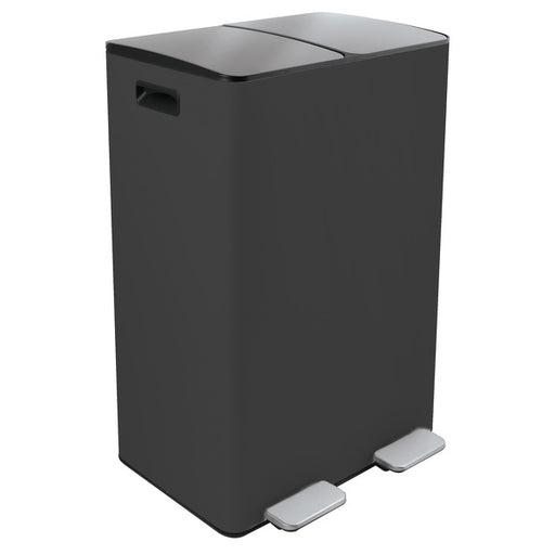 Pattumiera a pedale Aliya 2 X 30L color grigio opaco in acciaio inossidabile