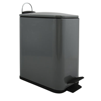 Pattumiera a pedale modello Erik in acciaio inox capienza 5 litri colore grigio opaco by CeramicStore | Lo specialista del tuo bagno