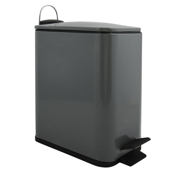 Pattumiera a pedale modello Erik in acciaio inox capienza 5 litri colore grigio opaco by CeramicStore | Lo specialista del tuo bagno