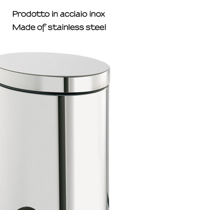 Cestino bagno ovale da 5 lt modello Argenta di Gedy - Cromato by CeramicStore | Lo specialista del tuo bagno