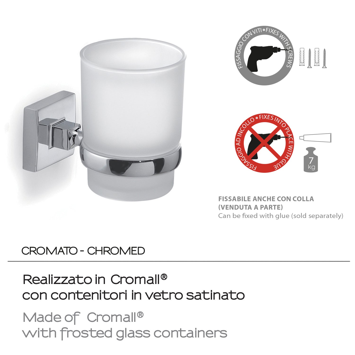 Portaspazzolini a muro di Gedy serie Olimpo - Cromato by CeramicStore | Lo specialista del tuo bagno