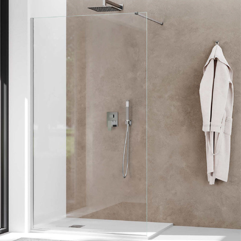 Box Doccia Walk in 100 cm in vetro trasparente 8mm e profili cromo H 200 Trattamento anticalcare - DocciaGo Rain