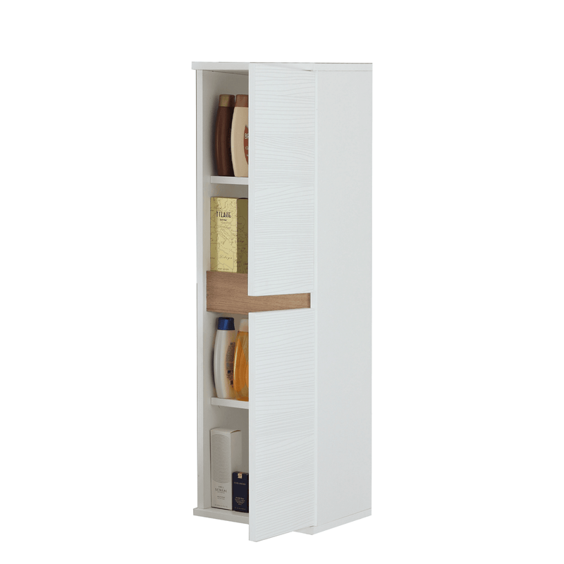 Pensile Portaoggetti 112 Cm Due Ante finitura Bianco Frassino adattabile a tutte le collezioni Cubi&Co