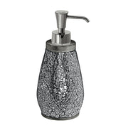 Dosasapone in ceramica e vetro con erogatore in plastica Gedy serie Myosotis - Argento