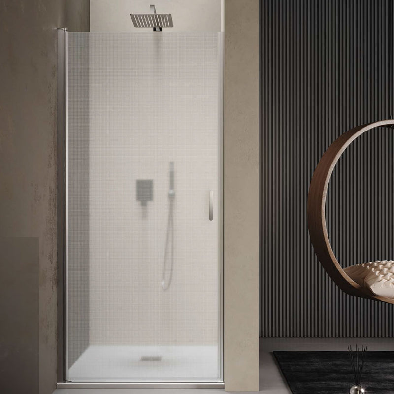 Porta doccia battente cm 70 in cristallo anticalcare opaco 6 mm e telaio in alluminio collezione Way by DocciaGo