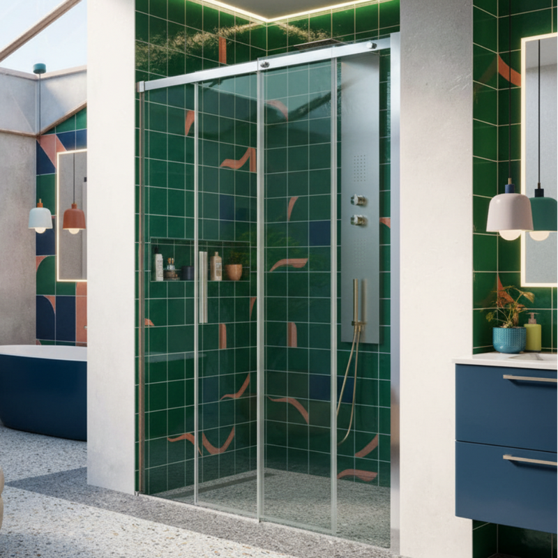 Porta doccia scorrevole per nicchia da 120 cm in Cristallo Temperato da 8 mm Anticalcare - DocciaGo  PureGlass