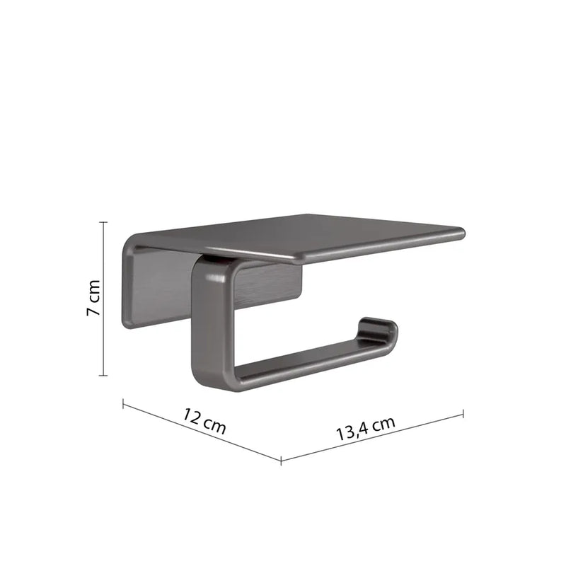 Covered wall-mounted toilet paper holder in Brass and AISI 304 Steel Gedy Il Giglio series - Chrome