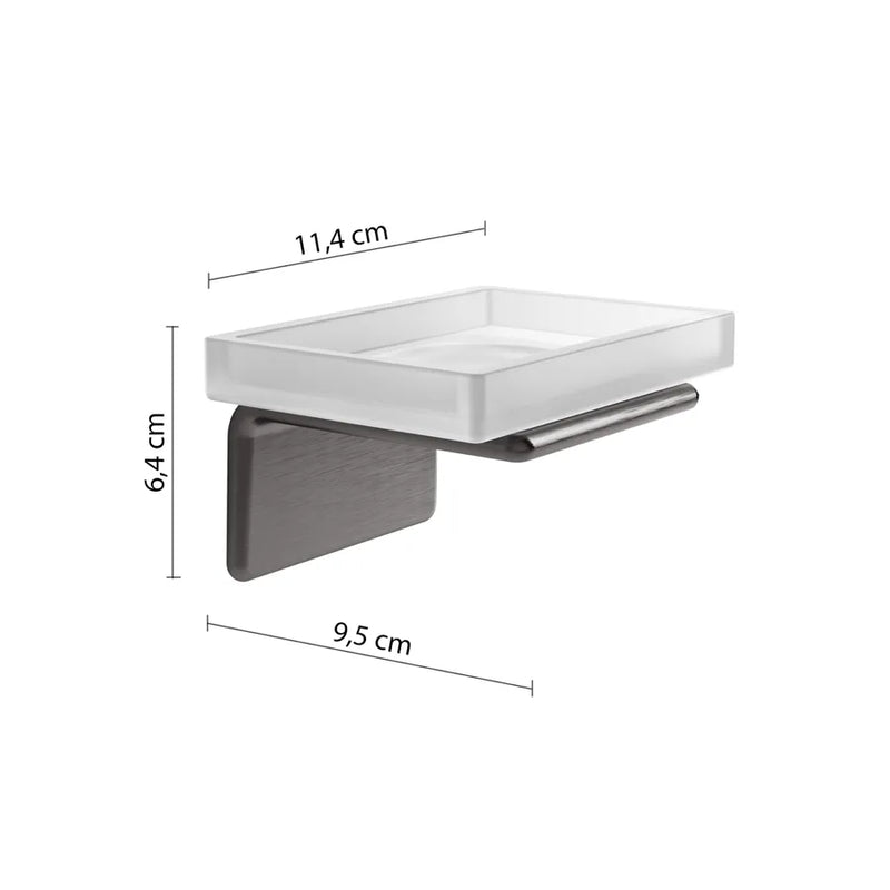 Wall-mounted soap holder in Brass and AISI 304 Steel Gedy Il Giglio series - Chrome