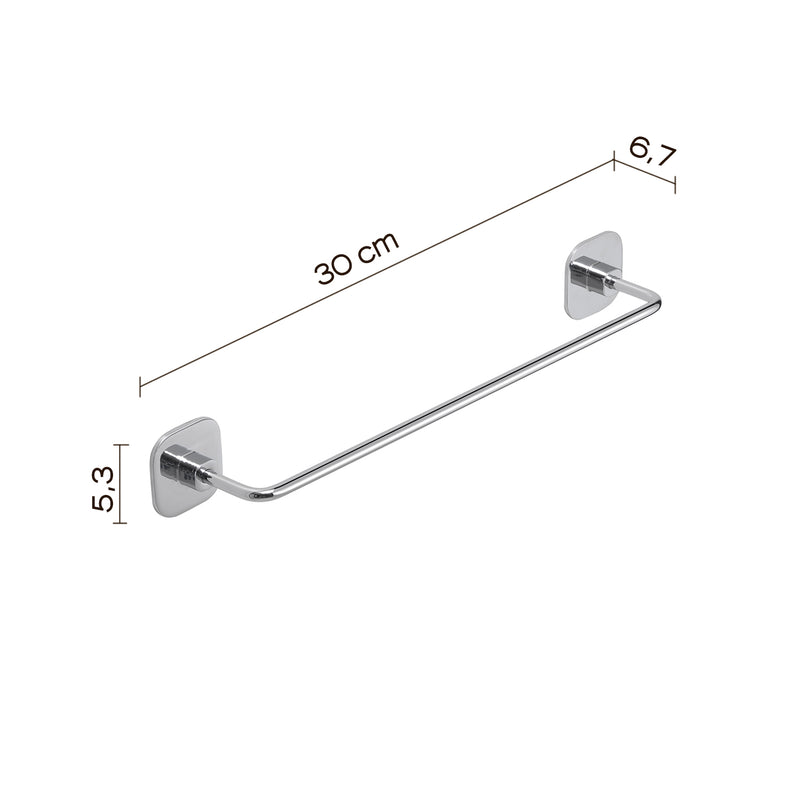 Porta asciugamani 30 cm in acciaio inox e cromall Teide di Gedy - Cromato by CeramicStore | Lo specialista del tuo bagno
