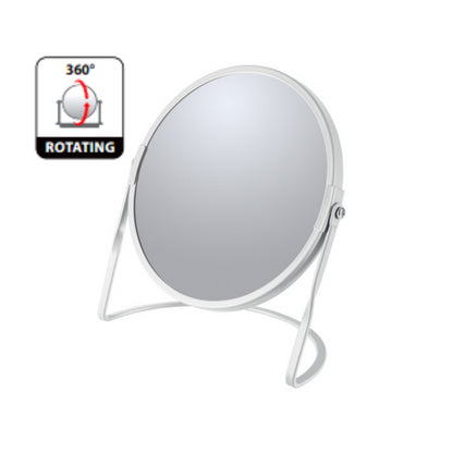 Specchio ingranditore da tavolo su base in acciaio modello Akira colore bianco opaco by CeramicStore | Lo specialista del tuo bagno