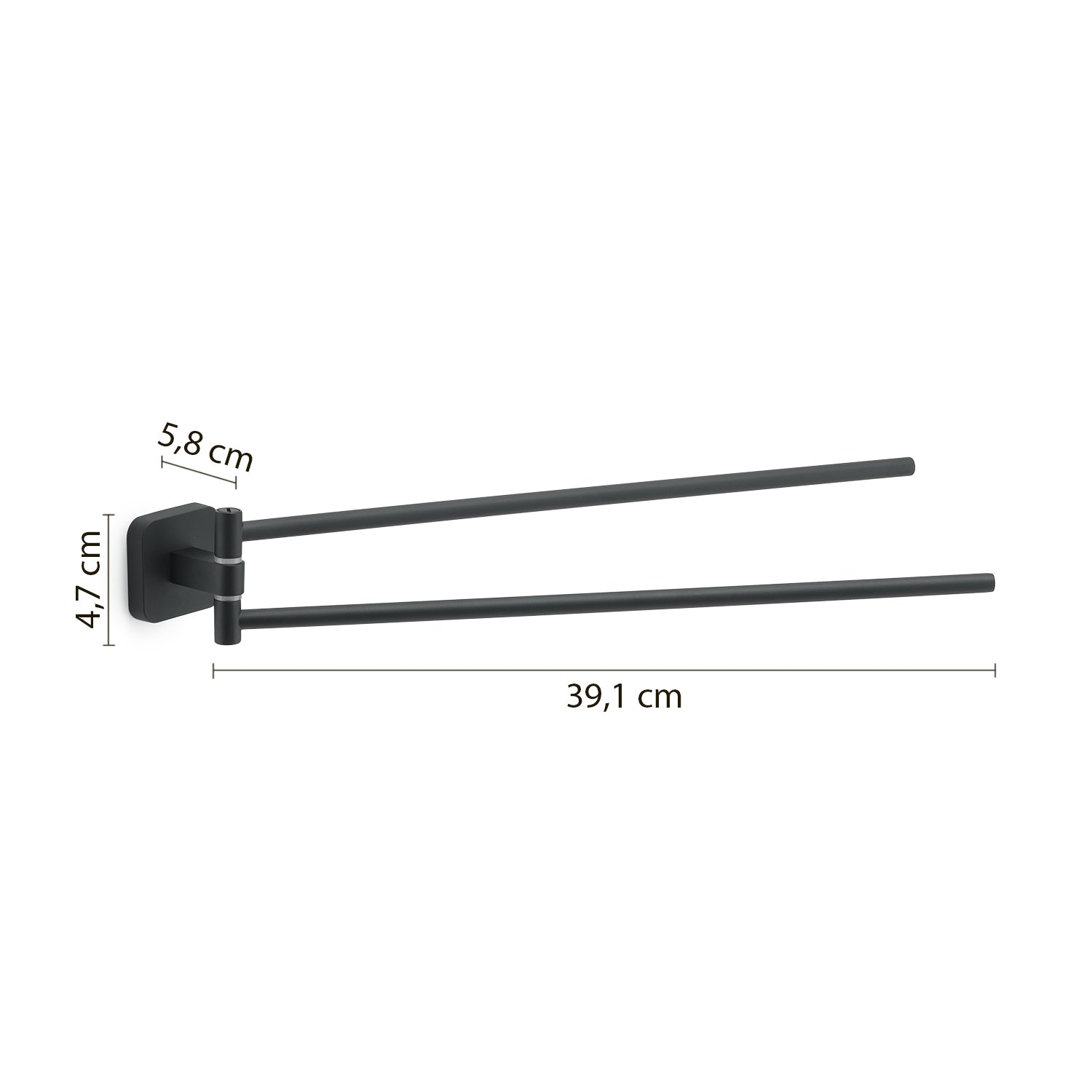 Portasalviette a snodo Gedy modello Tonga 4.7x39.1xH5.8 cm - Nero Matt by CeramicStore | Lo specialista del tuo bagno