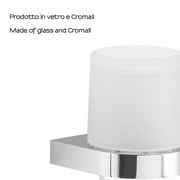 Distributore di sapone tondo di Gedy modello Giava da 150 ml in vetro e Cromall - Cromato by CeramicStore | Lo specialista del tuo bagno